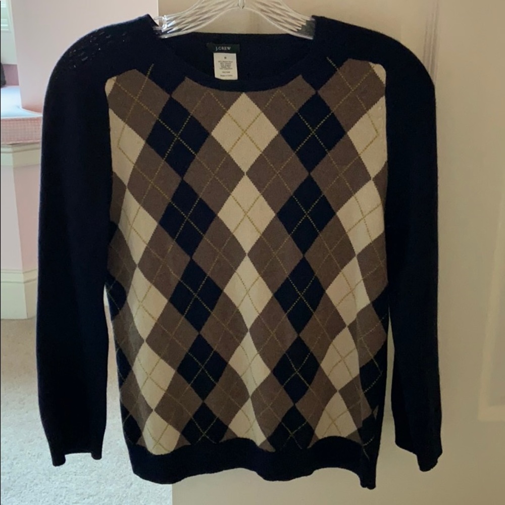 J Crew wool blend argyle sweater